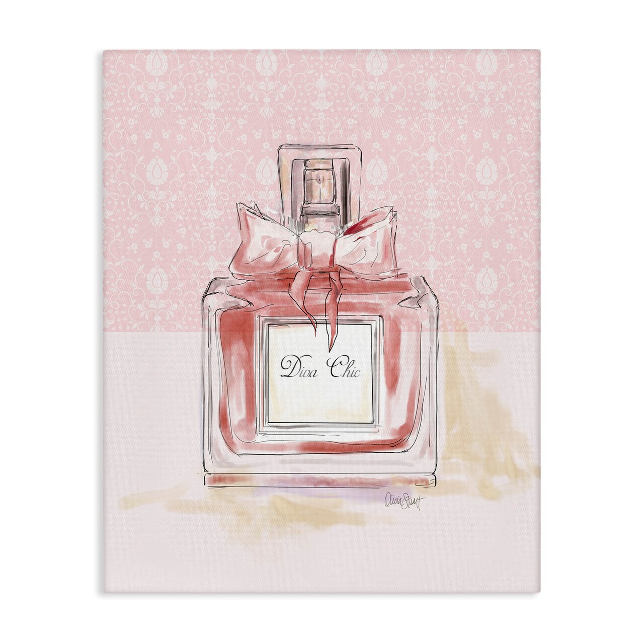 Stupell Industries Diva Chic Pink Perfume Canvas Design by Carol Robinson